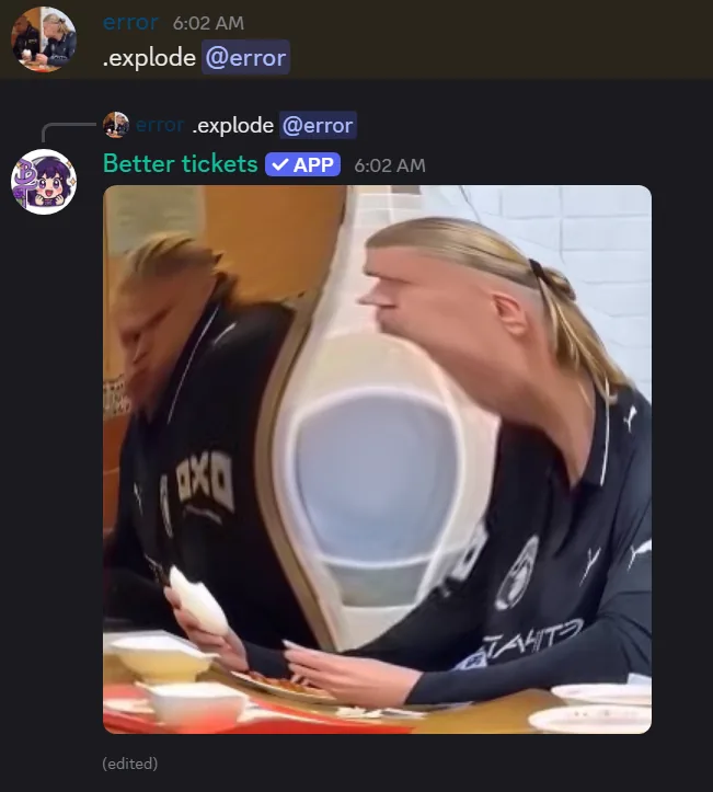 An avatar with the explode image effect applied